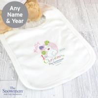 Personalised The Snowdog My 1st Christmas Bib Pink Extra Image 1 Preview